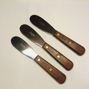 Dexter Russell LOT OF 3 Serrated Spreader Semi Flex Stainless Wood New Blemishes